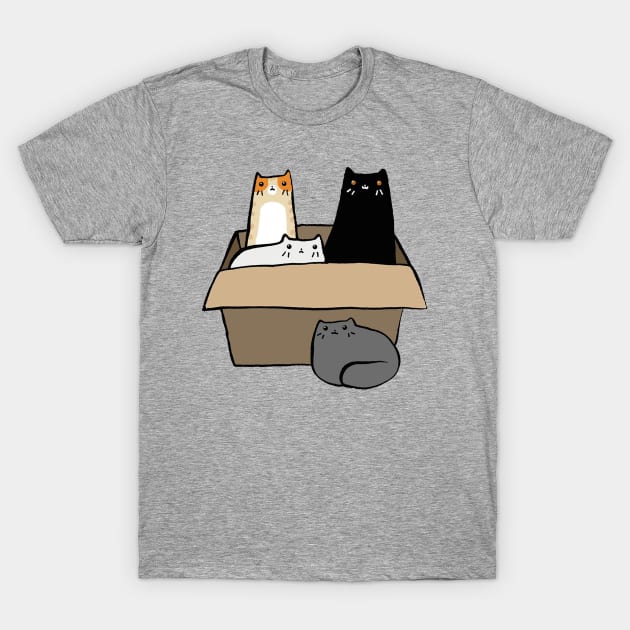 Cats in a Box T-Shirt by howardedna